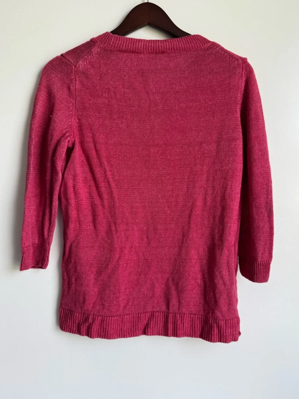 Talbots 100%‎ Linen Pink Sweater Knit Pink Women Medium Coastal Nautical Chic